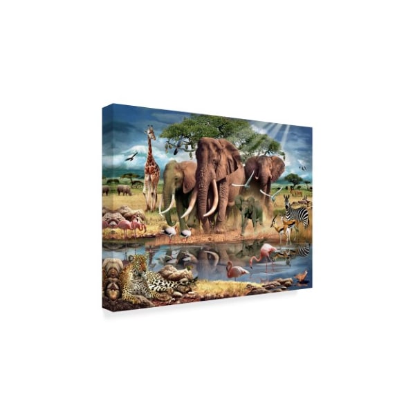 Howard Robinson 'Elephants In Savannah' Canvas Art,18x24